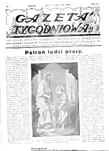 Gazeta Tygodniowa. Poświęcona sprawom religijnym, oświatowym i społecznym,1938, R.9, nr 12