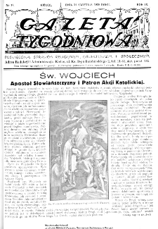 Gazeta Tygodniowa. Poświęcona sprawom religijnym, oświatowym i społecznym,1938, R.9, nr 17