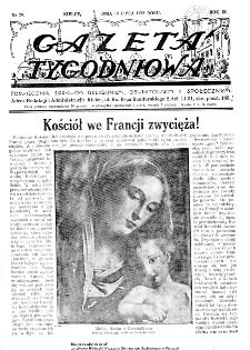 Gazeta Tygodniowa. Poświęcona sprawom religijnym, oświatowym i społecznym,1938, R.9, nr 28