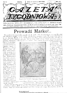 Gazeta Tygodniowa. Poświęcona sprawom religijnym, oświatowym i społecznym,1938, R.9, nr 33