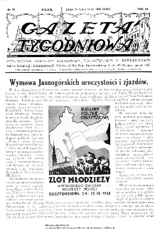 Gazeta Tygodniowa. Poświęcona sprawom religijnym, oświatowym i społecznym,1938, R.9, nr 39