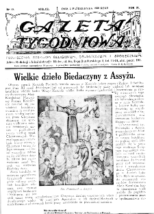 Gazeta Tygodniowa. Poświęcona sprawom religijnym, oświatowym i społecznym,1938, R.9, nr 40