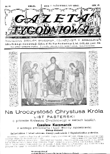 Gazeta Tygodniowa. Poświęcona sprawom religijnym, oświatowym i społecznym,1938, R.9, nr 44