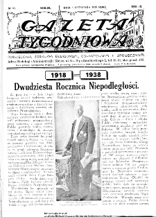 Gazeta Tygodniowa. Poświęcona sprawom religijnym, oświatowym i społecznym,1938, R.9, nr 45