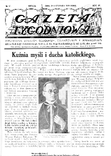 Gazeta Tygodniowa. Poświęcona sprawom religijnym, oświatowym i społecznym,1938, R.9, nr 47