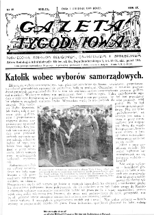 Gazeta Tygodniowa. Poświęcona sprawom religijnym, oświatowym i społecznym,1938, R.9, nr 49