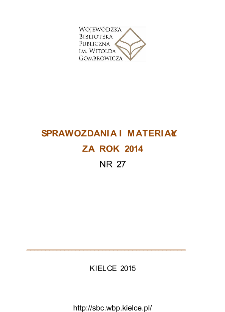 Sprawozdania i materiały za rok 2014, nr 27