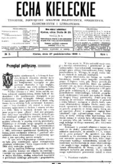 Echa Kieleckie. Tygodnik poświęcony sprawom politycznym, ekonomicznym i literaturze, 1906, R.1, nr 1