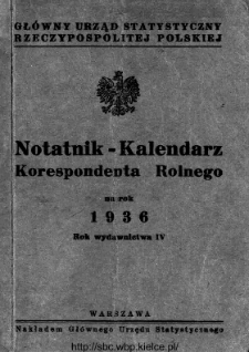 Notatnik - Kalendarz Korespondenta Rolnego na rok 1936