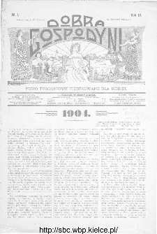 Dobra Gospodyni : pismo ilustrowane dla kobiet 1904, R.IV, nr 1