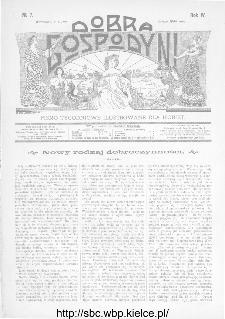 Dobra Gospodyni : pismo ilustrowane dla kobiet 1904, R.IV, nr 7