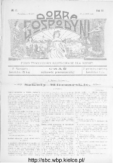 Dobra Gospodyni : pismo ilustrowane dla kobiet 1904, R.IV, nr 12