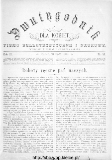 Dwutygodnik dla Kobiet : pismo beletrystyczne i naukowe, R.3, 1883, nr 22