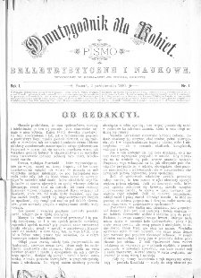 Dwutygodnik dla Kobiet : pismo beletrystyczne i naukowe, R.1, 1880, nr 1