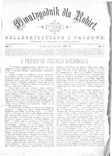 Dwutygodnik dla Kobiet : pismo beletrystyczne i naukowe, R.1, 1880, nr 7