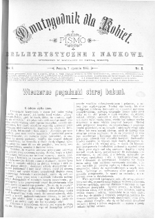 Dwutygodnik dla Kobiet : pismo beletrystyczne i naukowe, R.2, 1882, nr 8