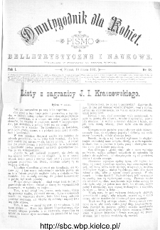 Dwutygodnik dla Kobiet : pismo beletrystyczne i naukowe, R.1, 1881, nr 13