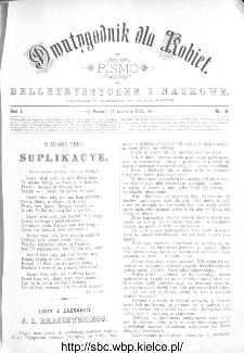 Dwutygodnik dla Kobiet : pismo beletrystyczne i naukowe, R.1, 1881, nr 19
