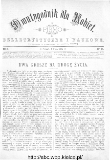 Dwutygodnik dla Kobiet : pismo beletrystyczne i naukowe, R.1, 1881, nr 21