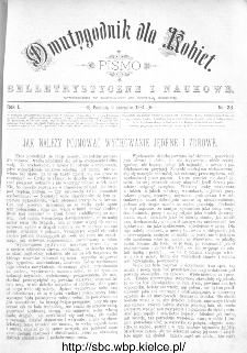Dwutygodnik dla Kobiet : pismo beletrystyczne i naukowe, R.1, 1881, nr 23