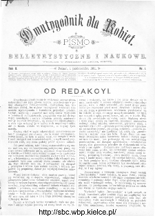 Dwutygodnik dla Kobiet : pismo beletrystyczne i naukowe, R.2, 1881, nr 1