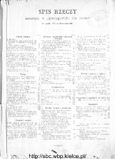 Spis rzeczy zawartych w Dwutygodniku dla Kobiet od I października 1880 do 29. września 1881