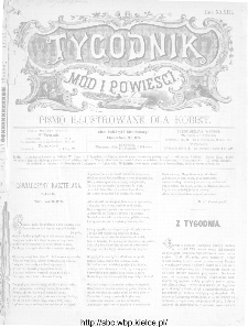 Tygodnik Mód i Powieści : z dodatkiem illustrowanym ubrań i robót kobiecych 1891, R.XXXIII, nr 2