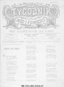 Tygodnik Mód i Powieści : z dodatkiem illustrowanym ubrań i robót kobiecych 1891, R.XXXIII, nr 7