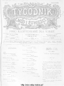 Tygodnik Mód i Powieści : z dodatkiem illustrowanym ubrań i robót kobiecych 1891, R.XXXIII, nr 22