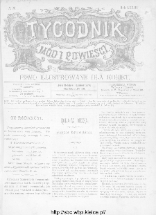 Tygodnik Mód i Powieści : z dodatkiem illustrowanym ubrań i robót kobiecych 1891, R.XXXIII, nr 26