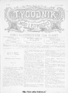 Tygodnik Mód i Powieści : z dodatkiem illustrowanym ubrań i robót kobiecych 1891, R.XXXIII, nr 34