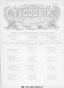 Tygodnik Mód i Powieści : z dodatkiem illustrowanym ubrań i robót kobiecych 1891, R.XXXIII, nr 35