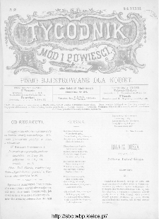 Tygodnik Mód i Powieści : z dodatkiem illustrowanym ubrań i robót kobiecych 1891, R.XXXIII, nr 36