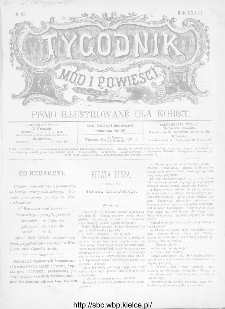 Tygodnik Mód i Powieści : z dodatkiem illustrowanym ubrań i robót kobiecych 1891, R.XXXIII, nr 37