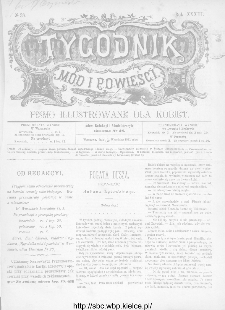Tygodnik Mód i Powieści : z dodatkiem illustrowanym ubrań i robót kobiecych 1891, R.XXXIII, nr 38