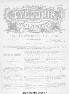 Tygodnik Mód i Powieści : z dodatkiem illustrowanym ubrań i robót kobiecych 1891, R.XXXIII, nr 42