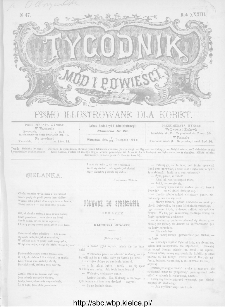 Tygodnik Mód i Powieści : z dodatkiem illustrowanym ubrań i robót kobiecych 1891, R.XXXIII, nr 47