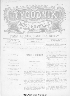 Tygodnik Mód i Powieści : z dodatkiem illustrowanym ubrań i robót kobiecych 1891, R.XXXIII, nr 48