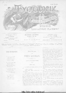 Tygodnik Mód i Powieści : z dodatkiem illustrowanym ubrań i robót kobiecych 1892, R.XXXIV, nr 9