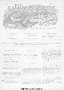 Tygodnik Mód i Powieści : z dodatkiem illustrowanym ubrań i robót kobiecych 1892, R.XXXIV, nr 12