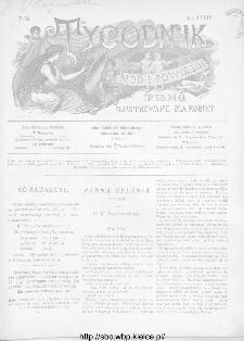 Tygodnik Mód i Powieści : z dodatkiem illustrowanym ubrań i robót kobiecych 1892, R.XXXIV, nr 39