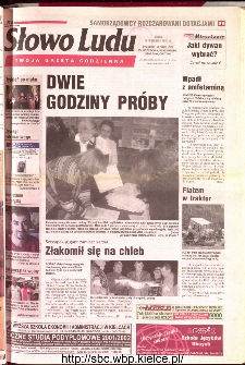Słowo Ludu 2001 R.LII, nr 218 (Ponidzie, Jędrzejów, Włoszczowa,Sandomierz, Staszów, Opatów)