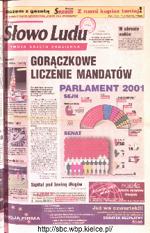 Słowo Ludu 2001 R.LII, nr 223 (Ponidzie, Jędrzejów, Włoszczowa,Sandomierz, Staszów, Opatów)