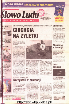 Słowo Ludu 2001 R.LII, nr 243 (Ponidzie, Jędrzejów, Włoszczowa,Sandomierz, Staszów, Opatów)