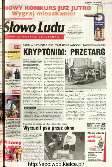 Słowo Ludu 2002 R.LIV, nr 218 (Ponidzie, Jędrzejów, Włoszczowa,Sandomierz, Staszów, Opatów)