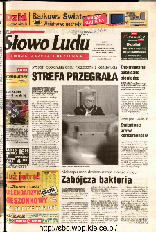 Słowo Ludu 2002 R.LIV, nr 287 (Ponidzie, Jędrzejów, Włoszczowa,Sandomierz, Staszów, Opatów)