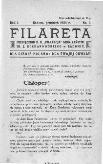 Filareta : miesięcznik K. M. "Filarecja" Gimnazjum Państwowego im. J. Kochanowskiego w Radomiu, 1924, nr 3