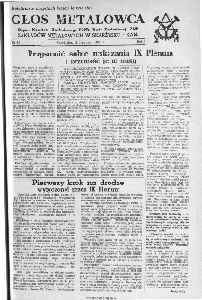 Głos Metalowca : organ Komitetu Zakładowego PZPR, Rady Zakładowej, ZMP Zakładów Metalowych w Skarżysku-Kamiennej, 1953, nr 40