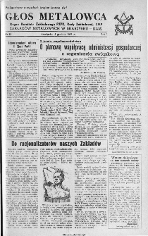 Głos Metalowca : organ Komitetu Zakładowego PZPR, Rady Zakładowej, ZMP Zakładów Metalowych w Skarżysku-Kamiennej, 1953, nr 43