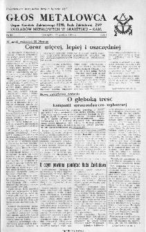 Głos Metalowca : organ Komitetu Zakładowego PZPR, Rady Zakładowej, ZMP Zakładów Metalowych w Skarżysku-Kamiennej, 1953, nr 44